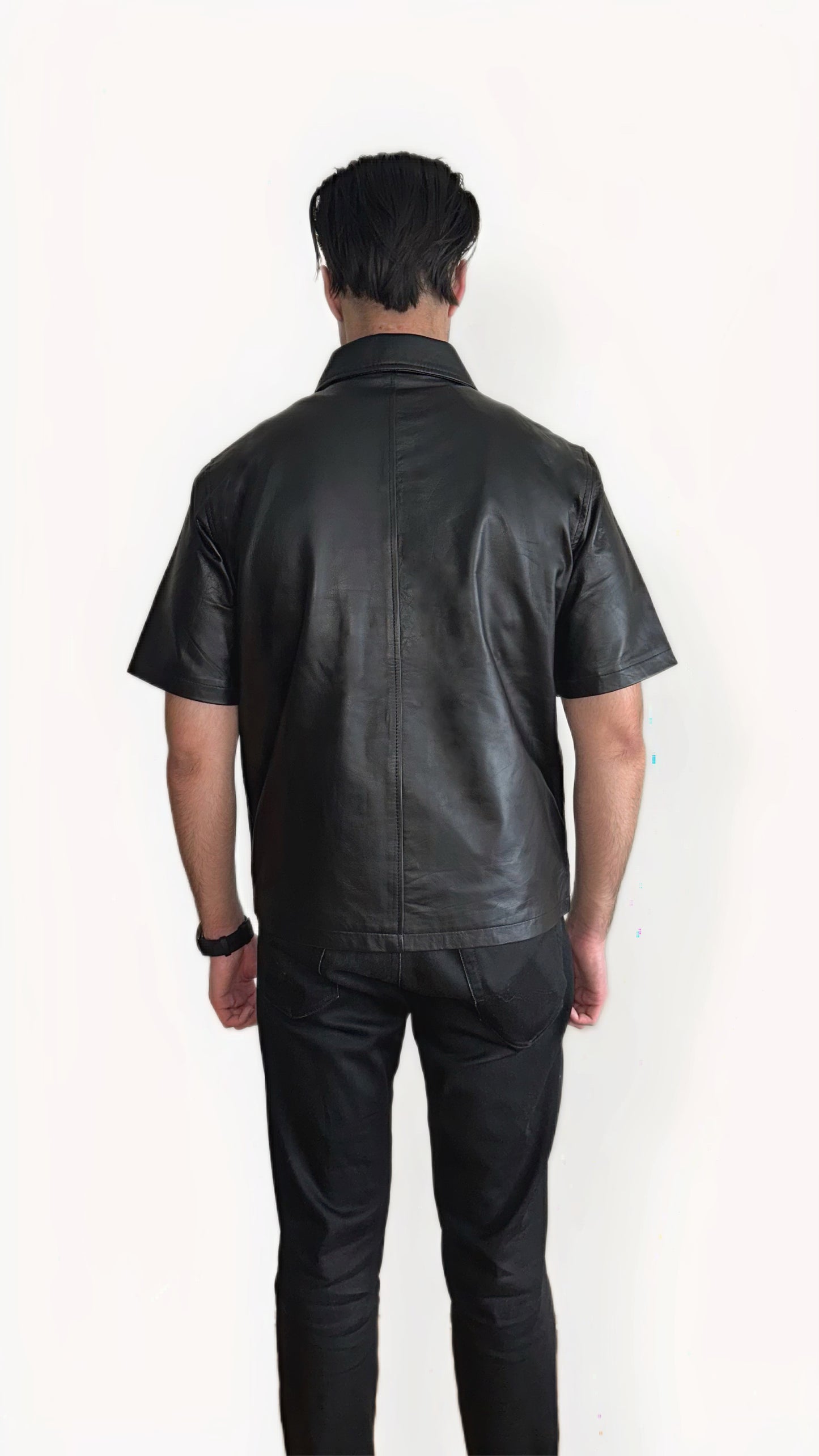 Real leather shirt