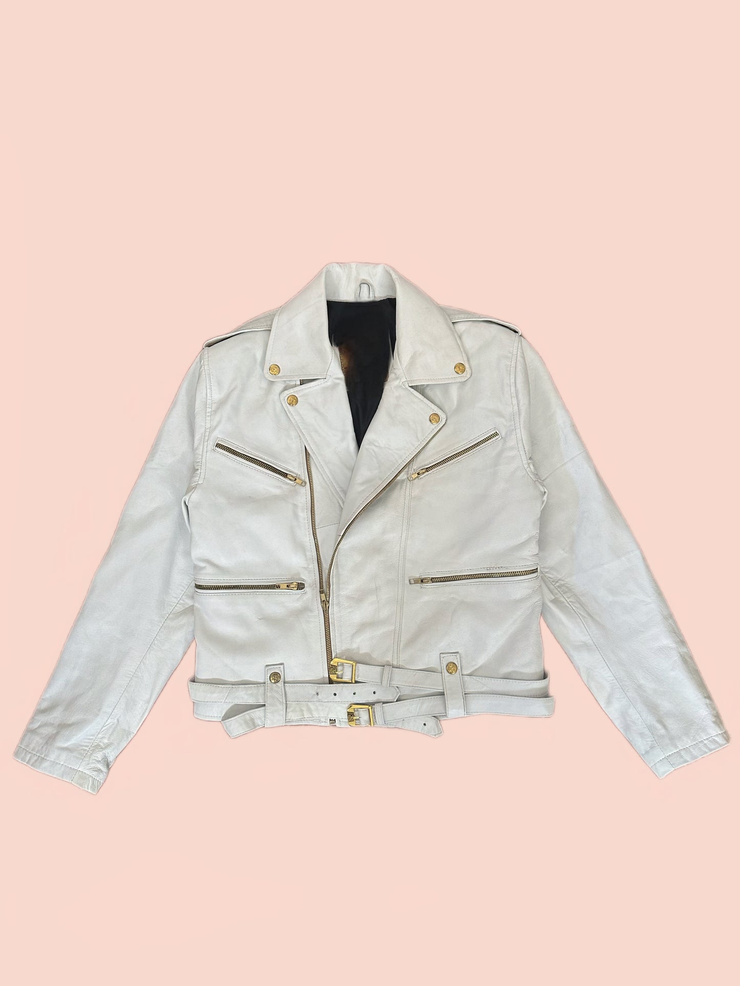 Elar´s white leather jacket women